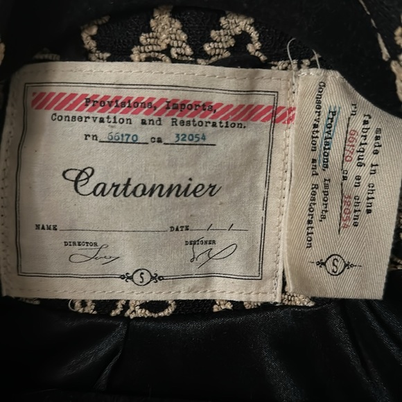 ANTHROPOLOGIE Cartonnier Felicia Lace Blazer Black Tan NEW - Picture 7 of 8